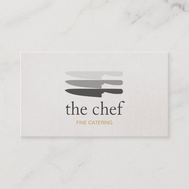 Personal Chef Knife Catering Simple and Modern Business Card (Front)