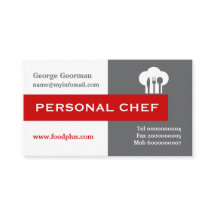 Personal chef minimalist grey, white, red