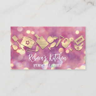 Personal Chef Restaurant Catering Logo QR Code  Business Card