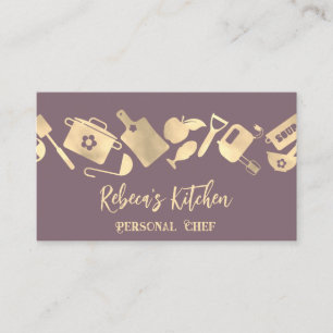 Personal Chef Restaurant Catering Logo QR Code Business Card