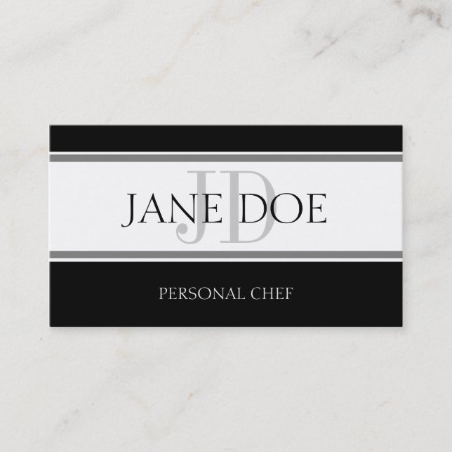 Personal Chef Stripe W/W Business Card (Front)