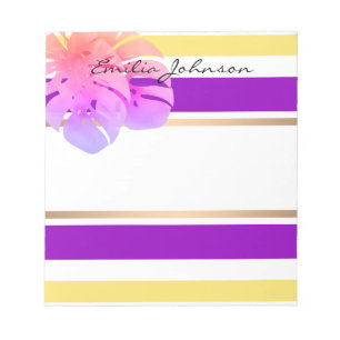 Personal, colourful, floral, decoration, pink notepad