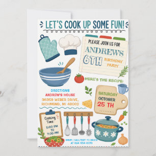 Personal Cooking Birthday Party Invitation