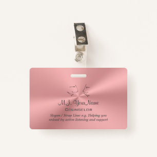 Personal Counsellor luxury pink chrome-effect ID Badge