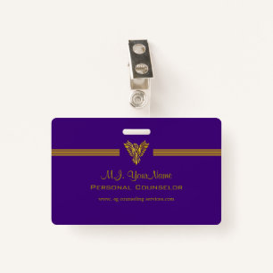 Personal Counsellor luxury stripes and gold ID Badge