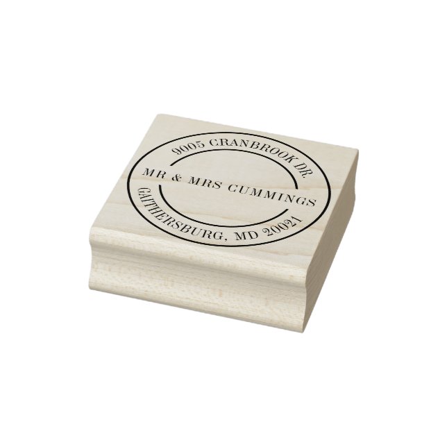 Personal Couple Elegant Return Address Rubber Stamp (Stamp)