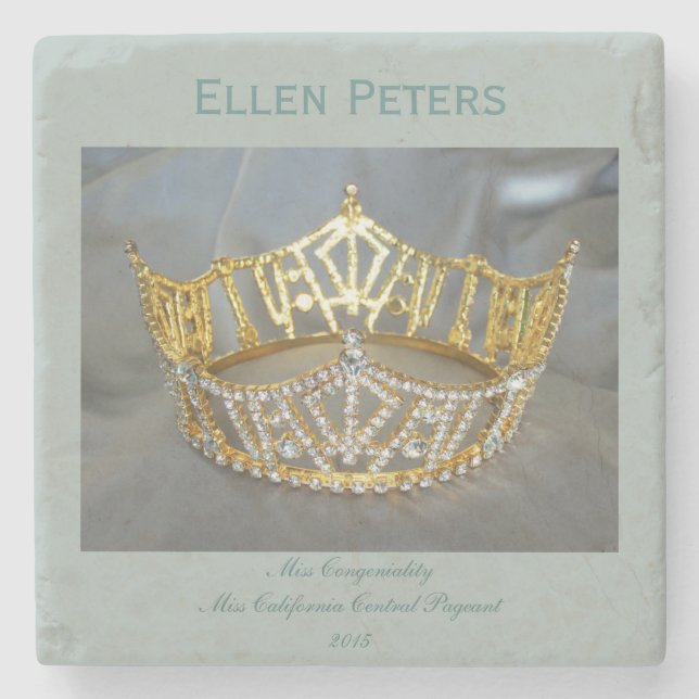 Personal Crown Award Marble Stone Coaster (Front)