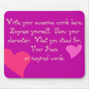 PERSONAL CUSTOM PINK MAGENTA MOUSEPAD