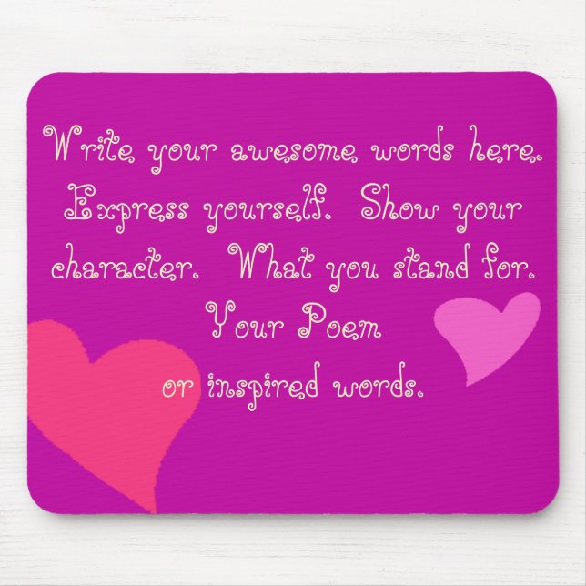 PERSONAL CUSTOM PINK MAGENTA MOUSEPAD (Front)