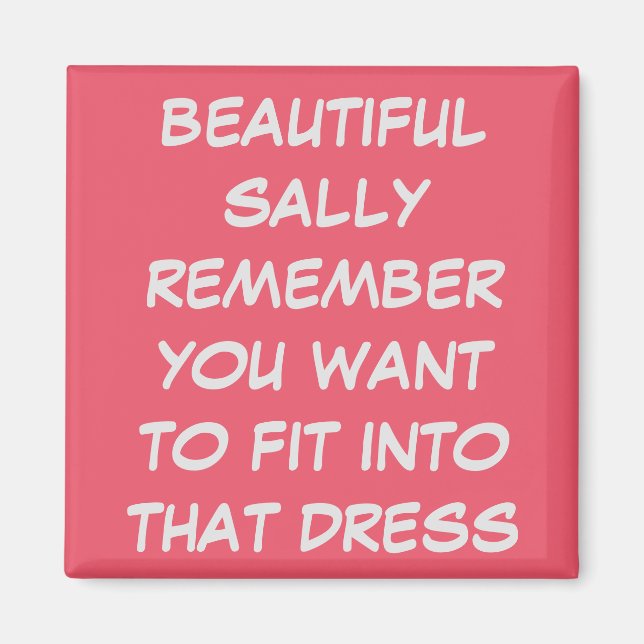 PERSONAL CUSTOM WEDDING DRESS FIT DIET MAGNET (Front)