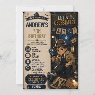 Personal Detective Mystery Birthday Invitation