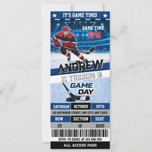Personal Digital Hockey Ticket Birthday Decoration Invitation