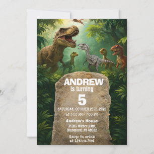 Personal Dinosaur birthday invitations