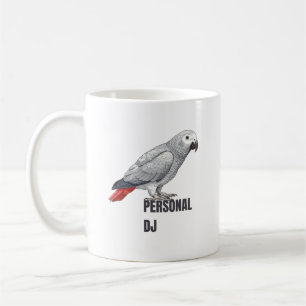 Personal DJ African Grey – Talking Parrot Design Coffee Mug