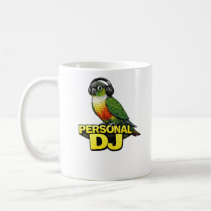 Personal DJ Green Cheek Conure Coffee Mug