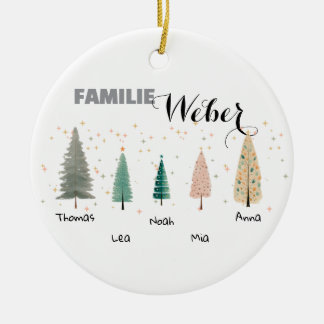 Personal Easter trailers with family names Ceramic Tree Decoration