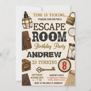 Personal Escape Room birthday party for kid Invitation