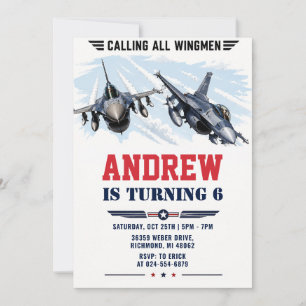 Personal Fighter Air force Birthday party Invitation