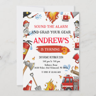 Personal Firefighter Birthday party Invitation