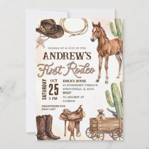 Personal First Rodeo Baby Shower Invitation