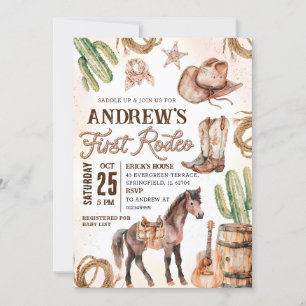 Personal First Rodeo Baby Shower Invitation