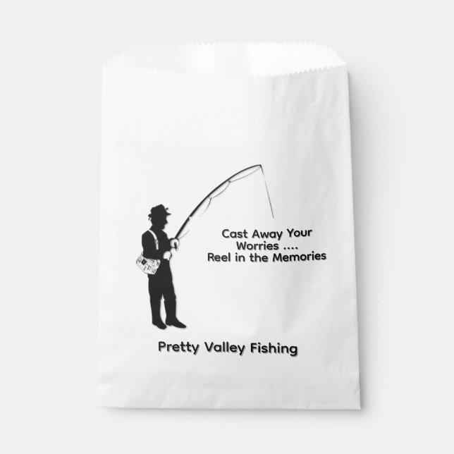 Personal Fishing Cufflinks Favour Bags (Front)