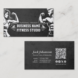 Personal Fitness Trainer Bodybuilding Gym Barbell Business Card
