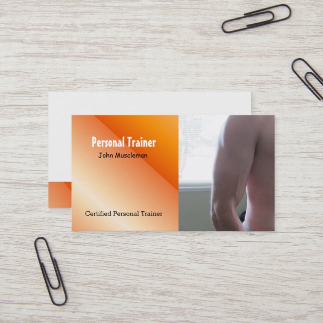 Personal Fitness Trainer Business Card (Front/Back In Situ)