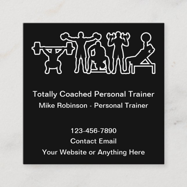 Personal Fitness Trainer Business Cards Unique (Front)