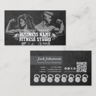 Personal Fitness Trainer Loyalty Punch Kettlebell Business Card