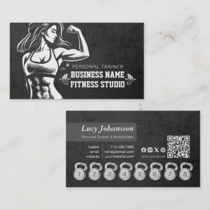 Personal Fitness Trainer Loyalty Punch Kettlebell Business Card