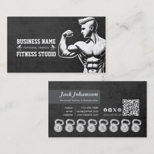 Personal Fitness Trainer Loyalty Punch Kettlebell Business Card
