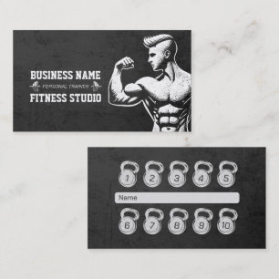Personal Fitness Trainer Loyalty Punch Kettlebell Business Card