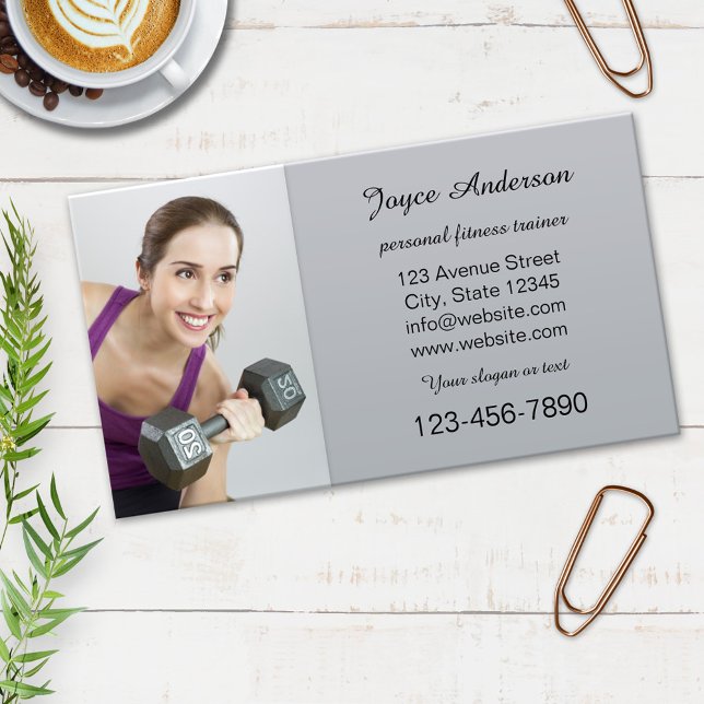 Personal Fitness Trainer Photo Business Card (Creator Uploaded)