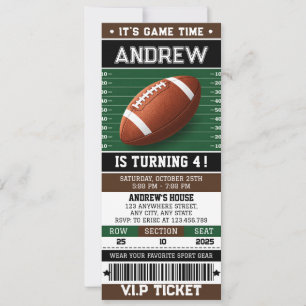 Personal Football Ticket Birthday Invitation