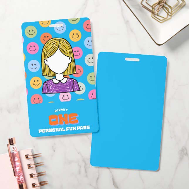 Personal Fun Pass Badge -- Admit One ID Badge (Office)