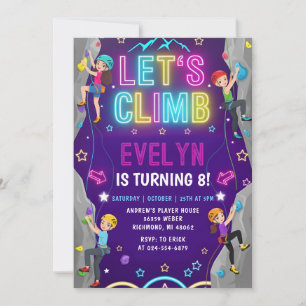 Personal Girl Rock Climbing Birthday Invitation