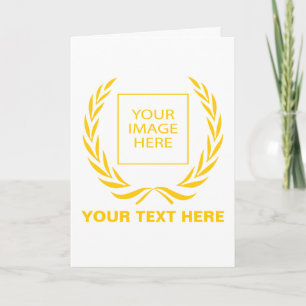Personal Golden Laurel Wreath Holiday Card