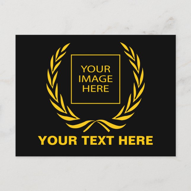 Personal Golden Laurel Wreath Postcard (Front)