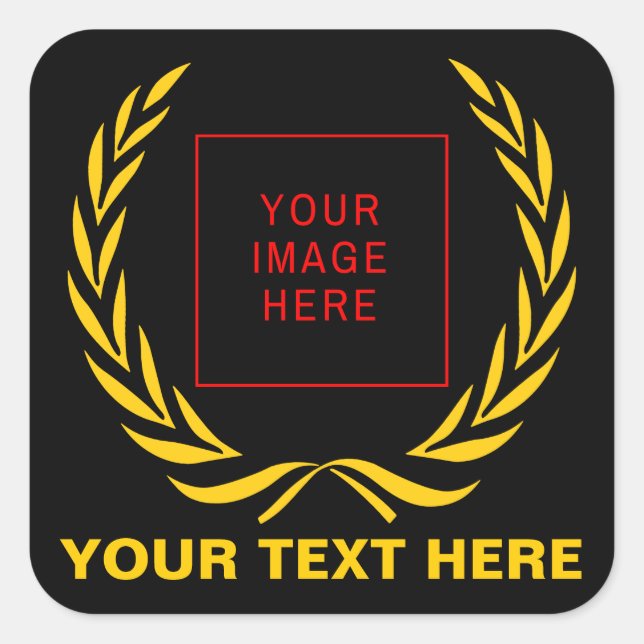 Personal Golden Laurel Wreath Square Sticker (Front)