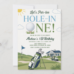 Personal Golf First Birthday Invitation