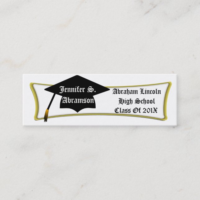 Personal Graduation Card, Add Name, School & Year Calling Card (Front)