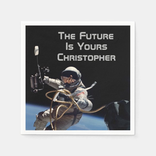 Personal Graduation Space Walk Astronaut Napkin (Front)