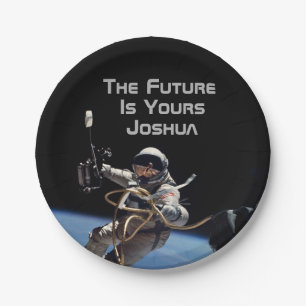 Personal Graduation Space Walk Astronaut Paper Plate