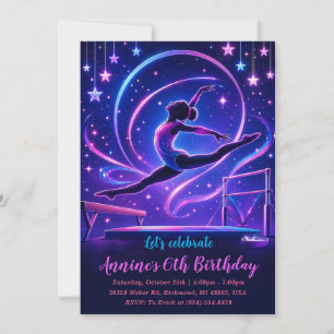 Personal Gymnastics Party Birthday Invitation