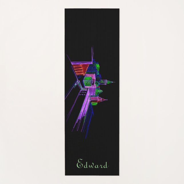 Personal health fitness black and purple for him yoga mat (Front)