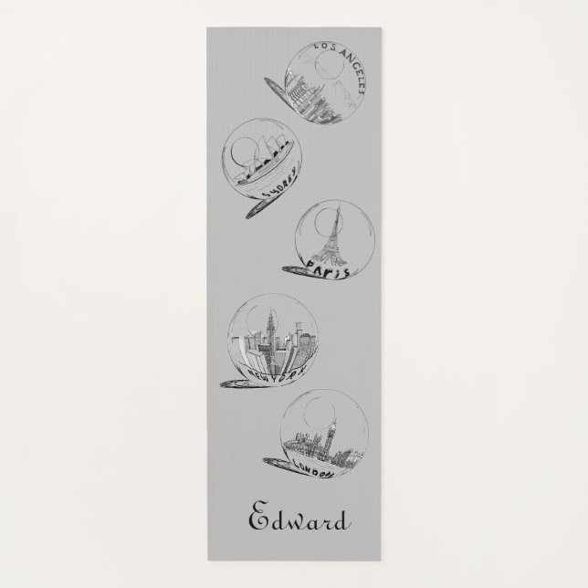 Personal Health Fitness Black Cities for him #2 Yoga Mat (Front)