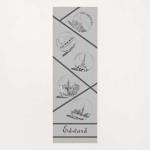 Personal Health Fitness Black Cities for him Yoga Mat