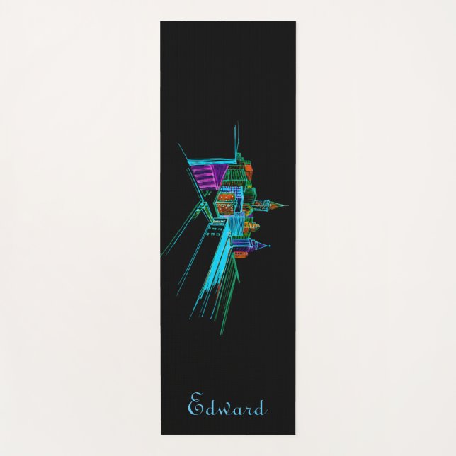 Personal health fitness black  for him yoga mat (Front)