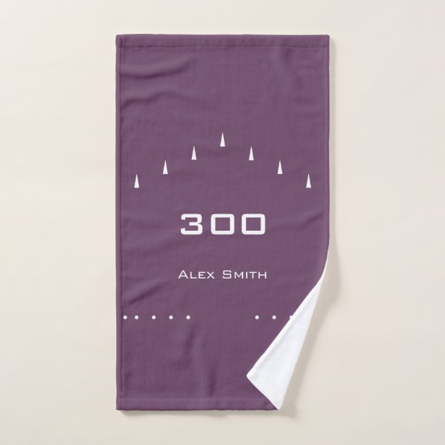 Personal High Game Bowling Ball Towel Mauve Purple (Hand Towel)